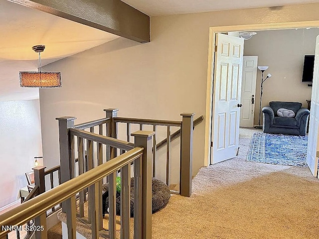 6673 Enchanted Valley Dr, Reno, NV 89523 - hall with an upstairs landing and carpet flooring