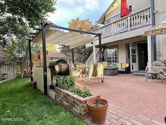 6673 Enchanted Valley Dr, Reno, NV 89523 - view of patio with a pergola and outdoor lounge area