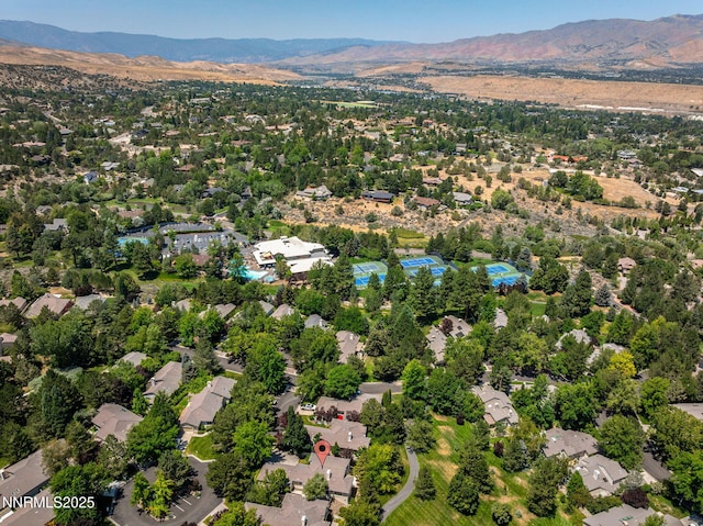 4033 Clover Creek Ct, Reno, NV 89519 - aerial view of property's location featuring a mountainous background and nearby suburban area