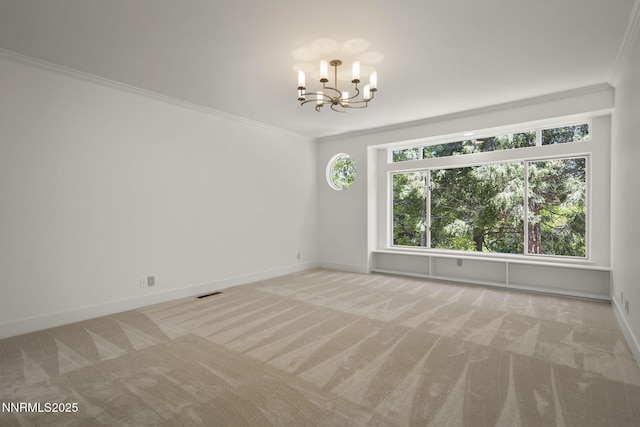 4033 Clover Creek Ct, Reno, NV 89519 - unfurnished room with a chandelier, carpet, and ornamental molding
