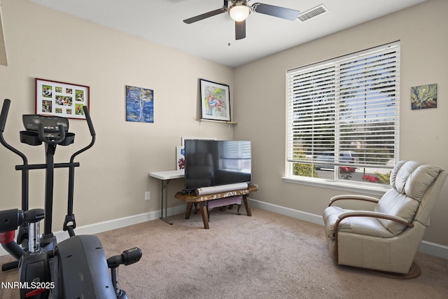 10125 Mesa Cortona Dr, Reno, NV 89521 - sitting room featuring ceiling fan and carpet