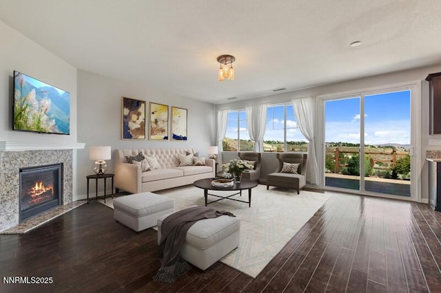 2720 Peavine Pines Ct, Reno, NV 89523 - living area featuring wood finished floors and a high end fireplace