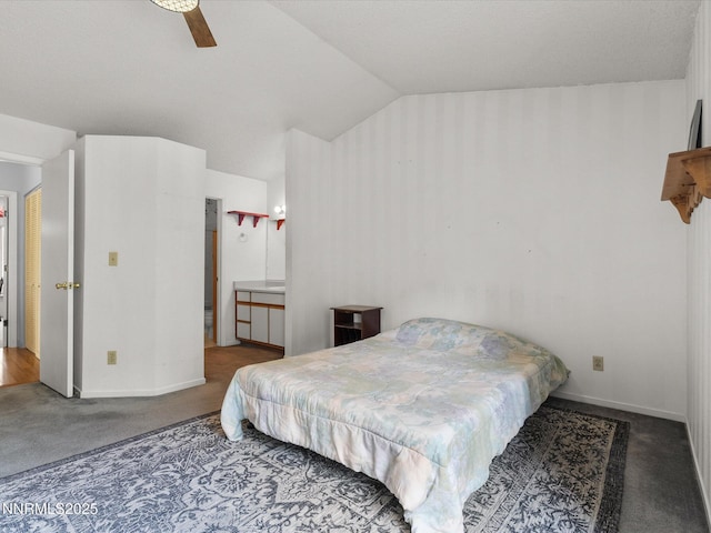 4325 Leeward Ln, Reno, NV 89502 - carpeted bedroom featuring lofted ceiling and baseboards