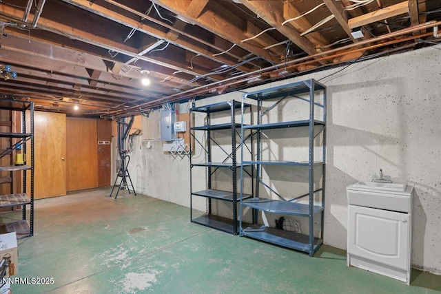7 Circle Dr, Carson City, NV 89703 - unfinished basement with electric panel and a sink
