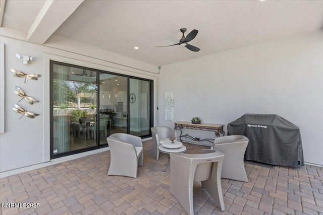 5517 Western Rider Trl, Reno, NV 89511 - view of patio / terrace featuring a grill and ceiling fan