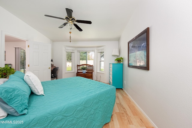 653 Carmel Way, Gardnerville, NV 89460 - bedroom with lofted ceiling, light wood finished floors, and ceiling fan