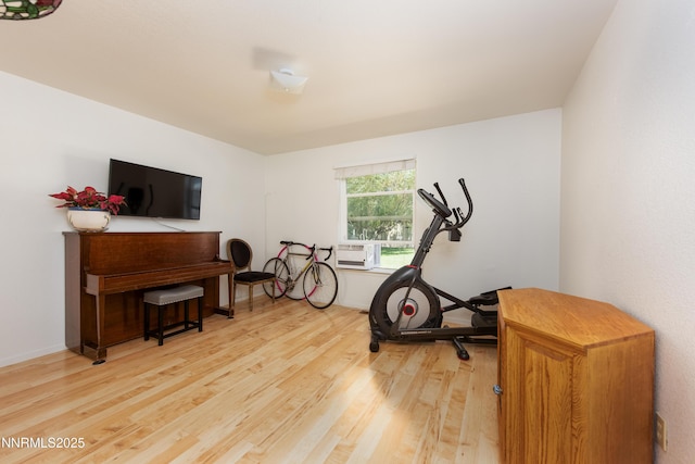 653 Carmel Way, Gardnerville, NV 89460 - workout room featuring light wood-style floors and cooling unit