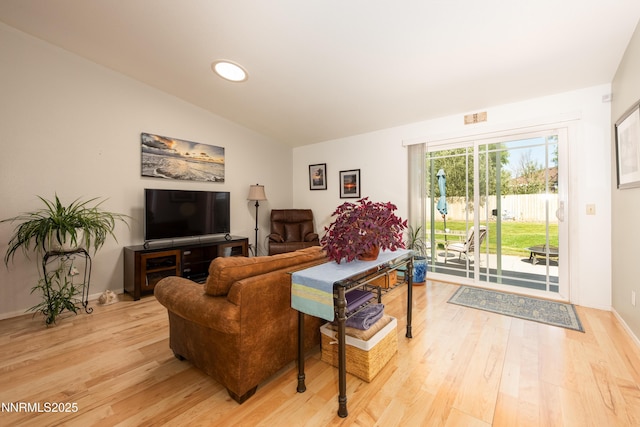 653 Carmel Way, Gardnerville, NV 89460 - living area with light wood-style floors, lofted ceiling, and recessed lighting