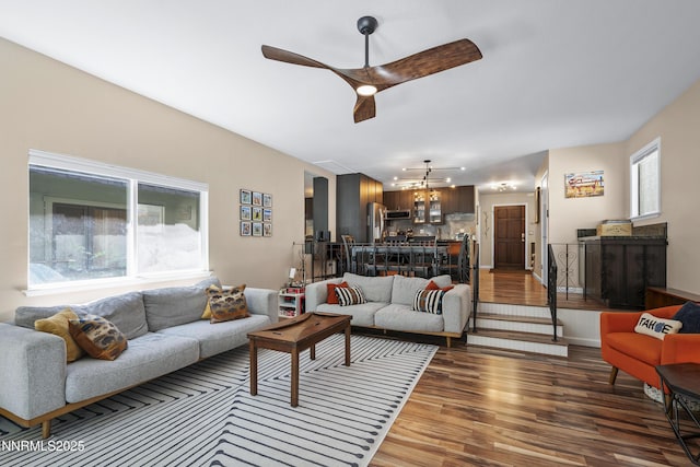 978 Glenrock Dr Unit 36, Incline Village, NV 89451 - living area with a ceiling fan and wood finished floors