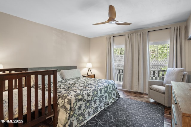 978 Glenrock Dr Unit 36, Incline Village, NV 89451 - bedroom with dark wood-style flooring and a ceiling fan
