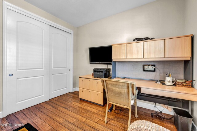 3579 Long Dr, Minden, NV 89423 - home office featuring hardwood / wood-style flooring and baseboards