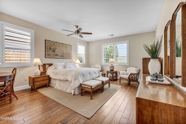 3579 Long Dr, Minden, NV 89423 - bedroom with light wood-style flooring and a ceiling fan