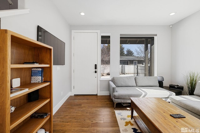 1585 Foster Dr, Reno, NV 89509 - living area featuring wood-type flooring and recessed lighting