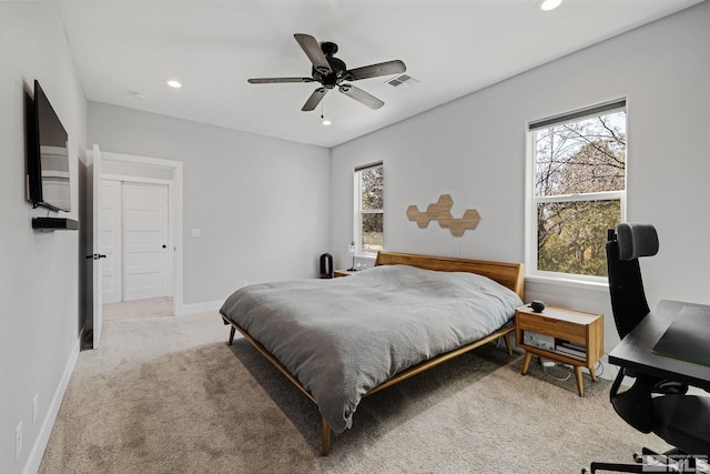 1585 Foster Dr, Reno, NV 89509 - carpeted bedroom featuring recessed lighting and a ceiling fan