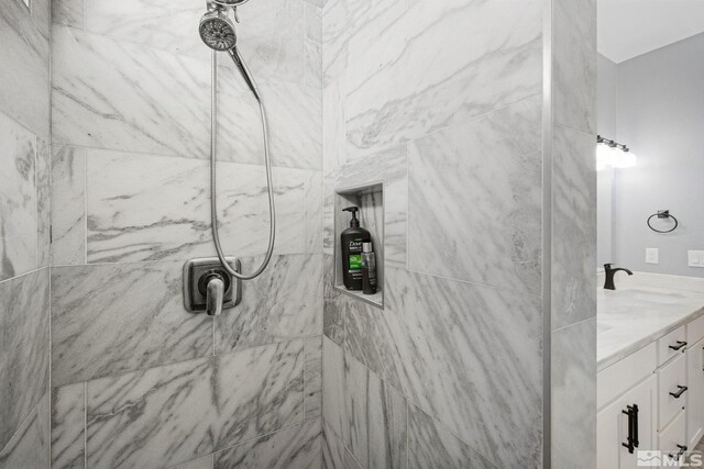 1585 Foster Dr, Reno, NV 89509 - full bath with tiled shower and double vanity