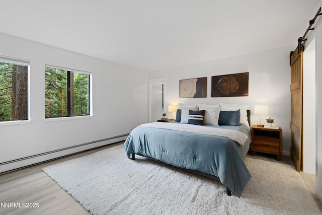 960 Apollo Way, Incline Village, NV 89451 - bedroom featuring a barn door and baseboard heating