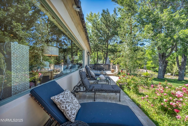 3820 Frost Ln, Reno, NV 89511 - view of patio / terrace with view of wooded area
