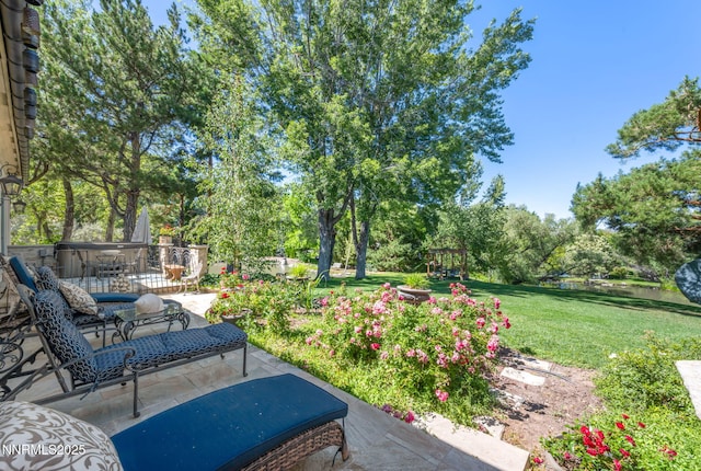 3820 Frost Ln, Reno, NV 89511 - view of patio featuring view of wooded area