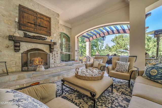 3820 Frost Ln, Reno, NV 89511 - view of patio / terrace featuring an outdoor living space with a fireplace