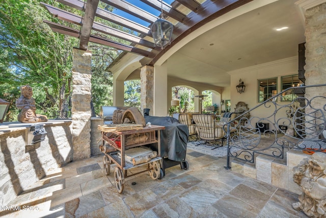 3820 Frost Ln, Reno, NV 89511 - view of patio with a pergola and a grill