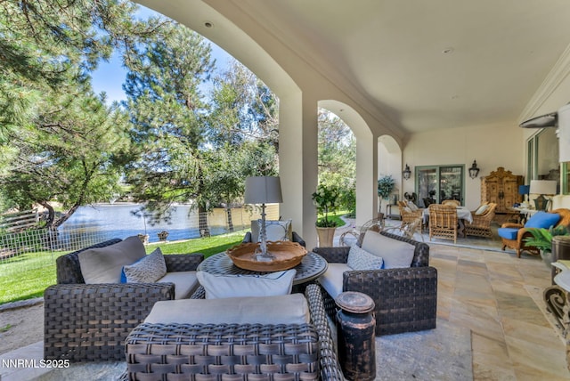 3820 Frost Ln, Reno, NV 89511 - view of patio / terrace featuring an outdoor living space and a water view