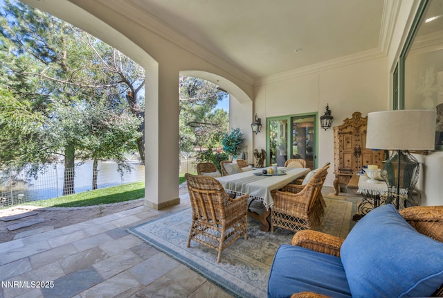3820 Frost Ln, Reno, NV 89511 - view of patio with a water view and outdoor dining space