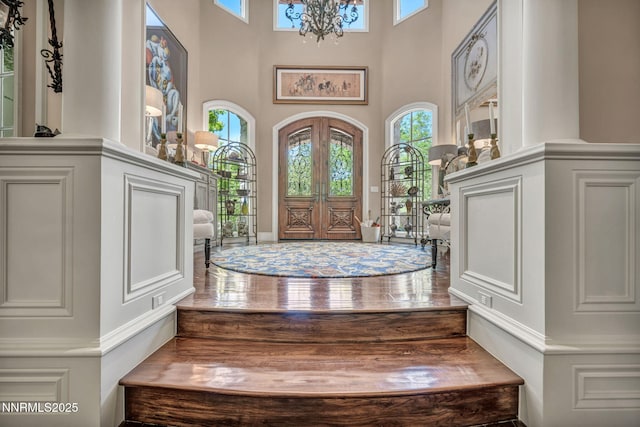 3820 Frost Ln, Reno, NV 89511 - foyer entrance featuring plenty of natural light, a chandelier, and a towering ceiling