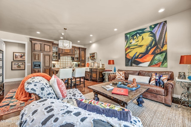 3820 Frost Ln, Reno, NV 89511 - living area with dark wood-style floors and recessed lighting