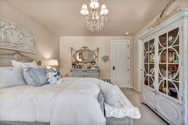 3820 Frost Ln, Reno, NV 89511 - bedroom with a chandelier and light carpet