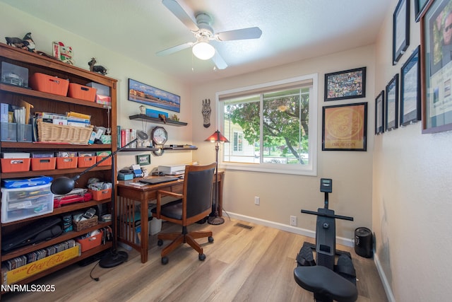 644 Carmel Way, Gardnerville, NV 89460 - home office featuring wood finished floors and ceiling fan