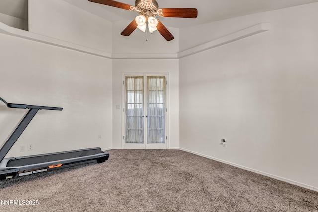 8030 Verde Ct, Winnemucca, NV 89445 - exercise room with carpet and ceiling fan