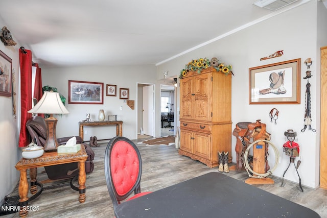 6297 Cox Rd, Fallon, NV 89406 - office area with lofted ceiling and light wood finished floors