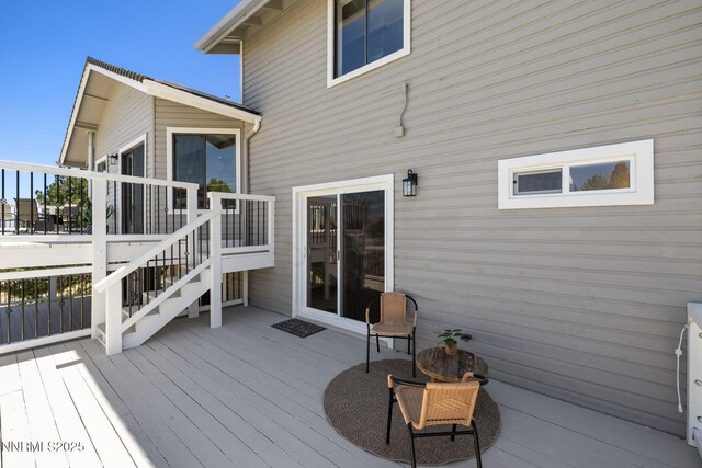 3575 Cashill Blvd, Reno, NV 89509 - wooden terrace featuring stairway