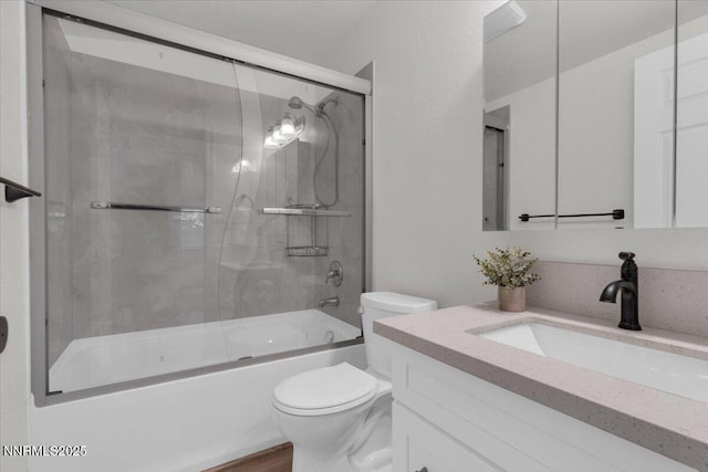 1094 Johnson Blvd, South Lake Tahoe, CA 96150 - bathroom with vanity and bath / shower combo with glass door