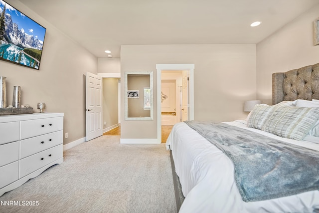 3287 Hackamore Way, Winnemucca, NV 89445 - bedroom featuring light colored carpet, recessed lighting, and ensuite bath
