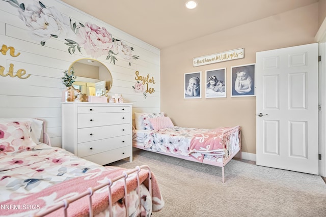3287 Hackamore Way, Winnemucca, NV 89445 - carpeted bedroom featuring wood walls and recessed lighting