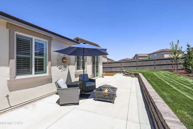 7106 Owl Vw Dr, Sparks, NV 89436 - view of patio with an outdoor fire pit