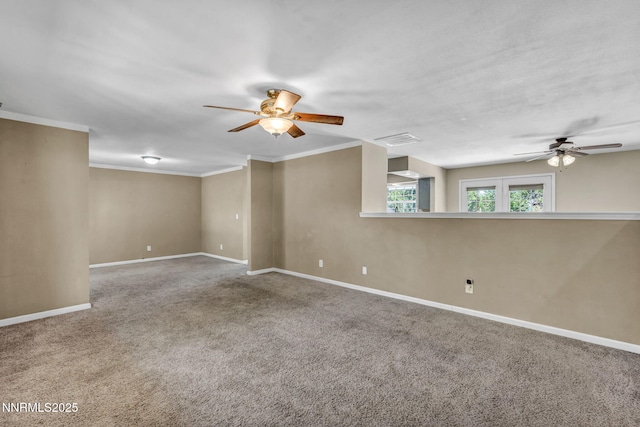 4210 Magnolia Rd, Fallon, NV 89406 - carpeted spare room featuring a ceiling fan and ornamental molding