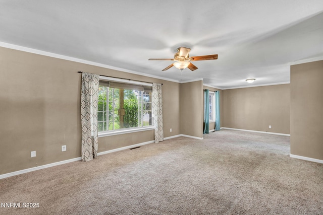4210 Magnolia Rd, Fallon, NV 89406 - unfurnished room featuring ceiling fan, crown molding, and carpet flooring