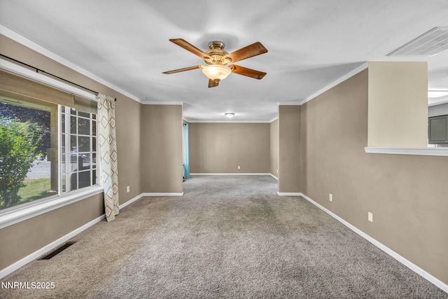 4210 Magnolia Rd, Fallon, NV 89406 - unfurnished room featuring ceiling fan, carpet, and ornamental molding