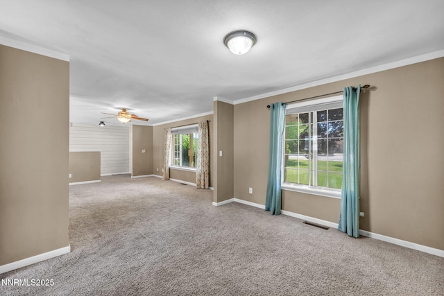 4210 Magnolia Rd, Fallon, NV 89406 - unfurnished room with ornamental molding, carpet floors, and ceiling fan