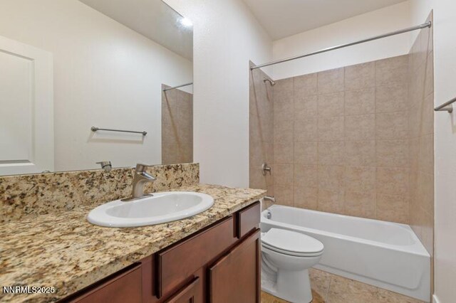 1460 Waterloo Dr, Reno, NV 89509 - bathroom with vanity, shower / bathtub combination, and tile patterned floors