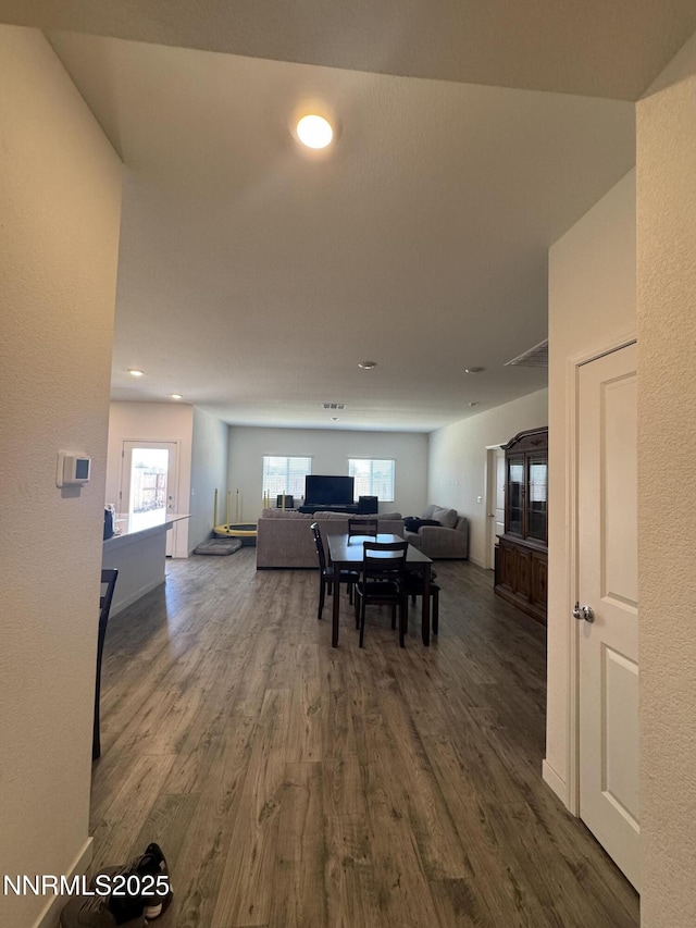 427 Agate Ln, Fallon, NV 89406 - dining space with dark wood-type flooring, healthy amount of natural light, and recessed lighting