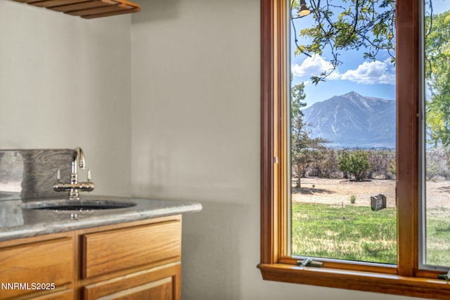1405 Primrose Ln, Minden, NV 89423 - indoor wet bar featuring a mountain view