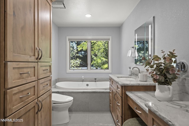 1705 Blue Spruce Rd, Reno, NV 89511 - bathroom with a bath, vanity, and tile patterned flooring