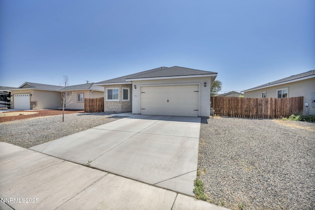 776 Great Basin Ln, Fallon, NV 89406 - ranch-style home with concrete driveway, stucco siding, and an attached garage
