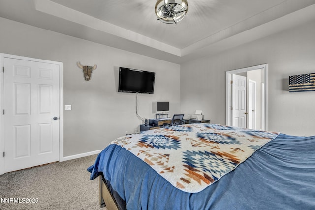 776 Great Basin Ln, Fallon, NV 89406 - carpeted bedroom with baseboards and a tray ceiling