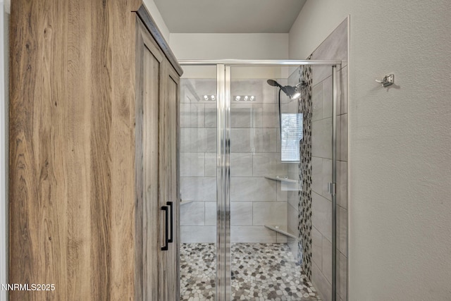 776 Great Basin Ln, Fallon, NV 89406 - bathroom featuring a shower stall and a textured wall
