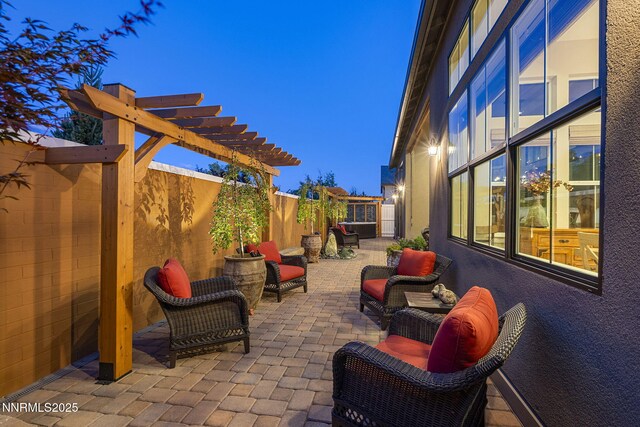 6122 S Pleasant Oak Trl, Reno, NV 89511 - fenced backyard with a patio area and a pergola