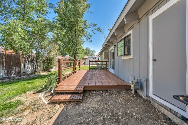 1419 Leonard Rd, Gardnerville, NV 89460 - wooden terrace featuring a fenced backyard